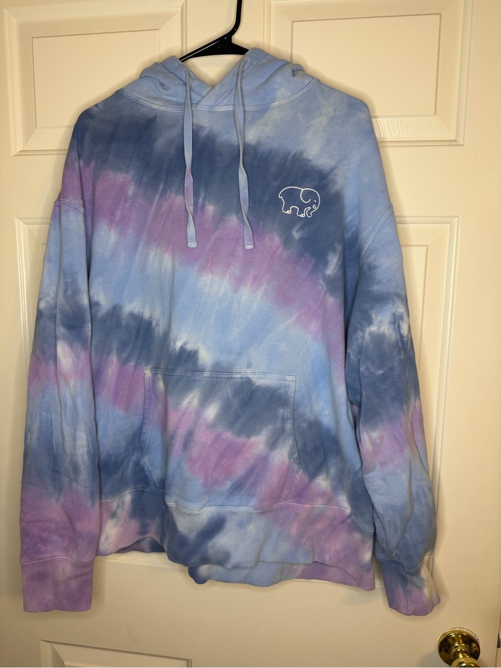 Ivory Ella Tie Dyed Elephant logo Hoodie Large